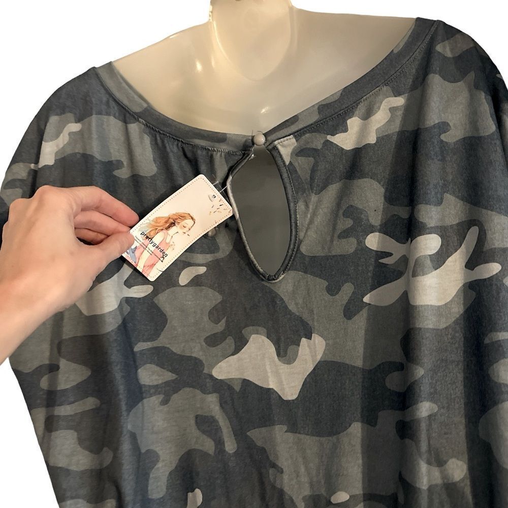 Prettygarden Women’s Loose Elastic Waist Camo Romper Jumpsuit L Large NWT - Picture 3 of 4